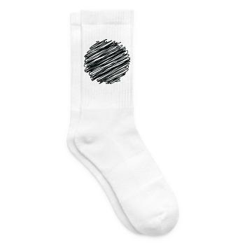 Ink Circle Kritzelei - Tennissocken - Weiß - Rechts