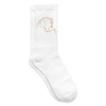Bär und Schmetterling Skizzenlinie - Tennissocken - Weiß - Rechts
