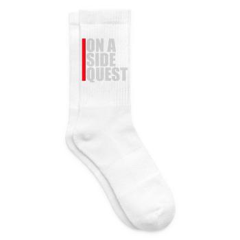 On A Side Quest Gaming Adventure Spruch Logo Text - Tennissocken - Weiß - Rechts