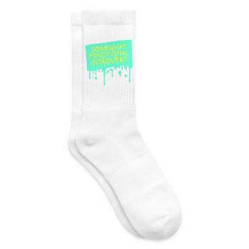 Somewhat Functional Introvert Spruch Logo Text - Tennissocken - Weiß - Rechts