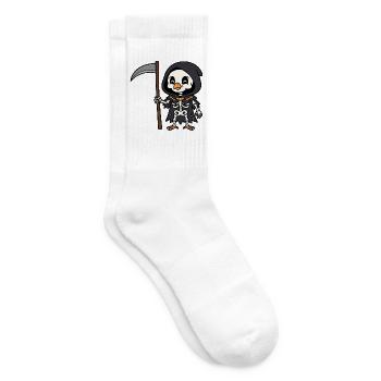 Niedliches Hühnerskelett Sensenmann Gruseliger Hahn - Tennissocken - Weiß - Rechts