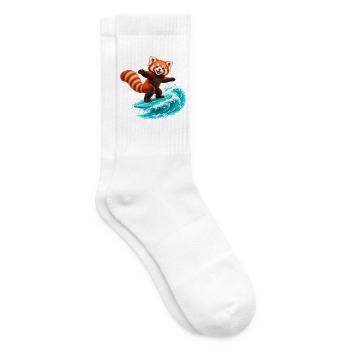 Red Panda auf der Teal Wave surfen - Tennissocken - Weiß - Rechts