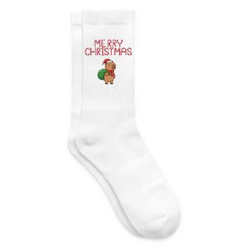 Frohe Weihnachten - Tennissocken - Weiß - Rechts