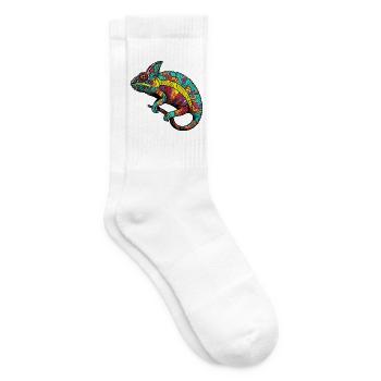 Bunt Chamäleon Muster - Tennissocken - Weiß - Rechts