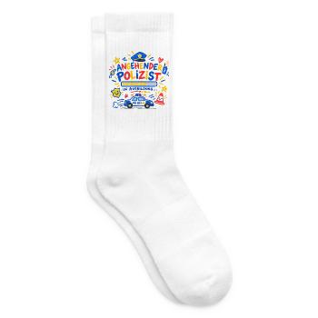 Angehender Polizist Polizei Ausbildung Geschenk - Tennissocken - Weiß - Rechts