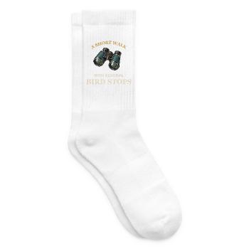 Ein kurzer Spaziergang mit mehreren Vogelstopps - Tennissocken - Weiß - Rechts