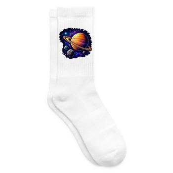 Weltraum im Saturnring - Tennissocken - Weiß - Rechts