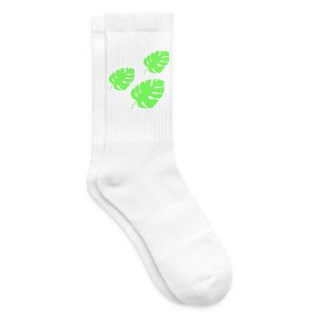 Tropisches Blatt  - Tennissocken - Weiß - Rechts
