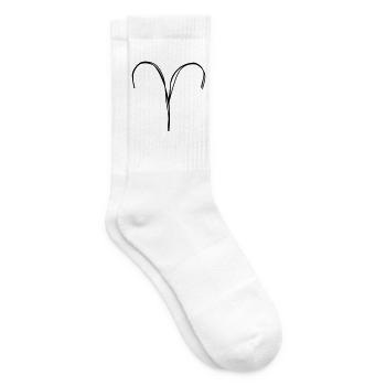 Sternzeichen Widder handgezeichnet - Tennissocken - Weiß - Rechts