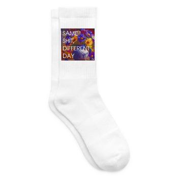 Bunte Blüten vs Alltag - Tennissocken - Weiß - Rechts