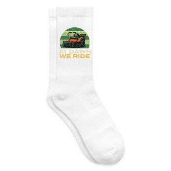 Im Morgengrauen fahren wir – lustiges Rasenmäher-Mähen - Tennissocken - Weiß - Rechts