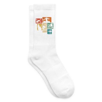 Drummer Schlagzeuger Retro Schlagzeug Musiker - Tennissocken - Weiß - Rechts