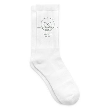 Pasta Lover Geschenk – Weit entfernte Linienzeichnung - Tennissocken - Weiß - Rechts