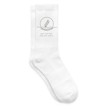 Pasta Lover Geschenk – Nur zu Besuch, wegen der Pasta - Tennissocken - Weiß - Rechts
