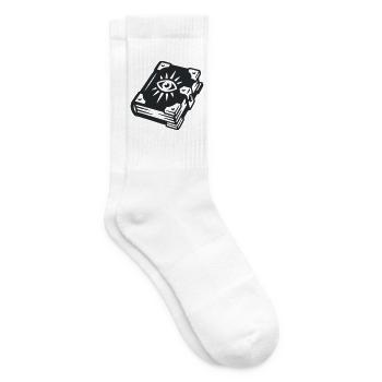 Zauberbuch Magie Wappen - Tennissocken - Weiß - Rechts