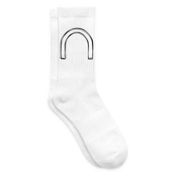 Torbogen handgezeichnet - Tennissocken - Weiß - Rechts