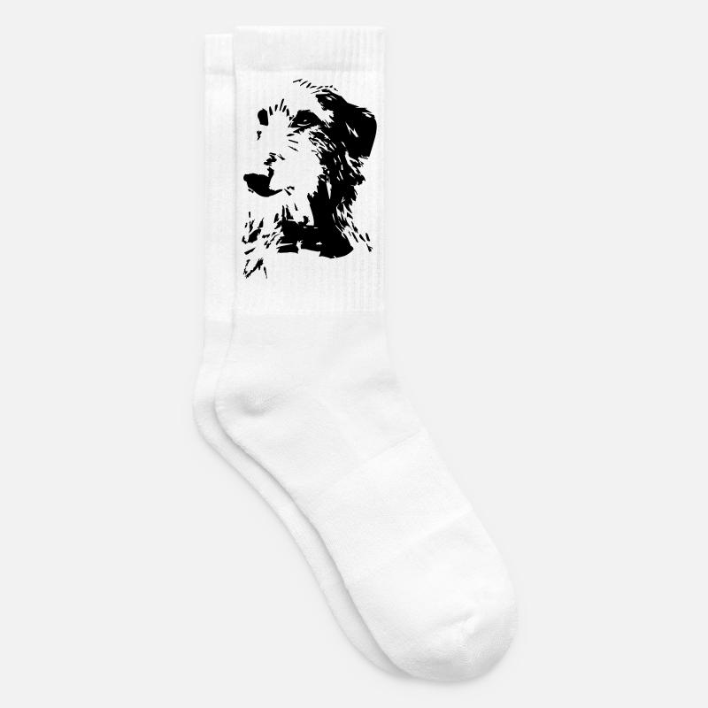 Scottish Deerhound head - Tennis socks - white