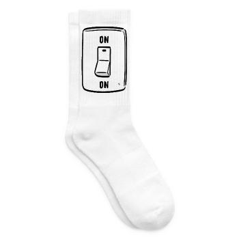 Switch ON Cool Humor Funny Motivation - Tennis socks - white - Right