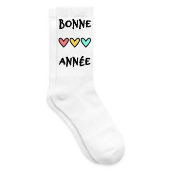 BONNE ANNEE. SAINT SYLVESTRE. NOUVELLE ANNÉE. - Chaussettes de tennis - blanc - Droite