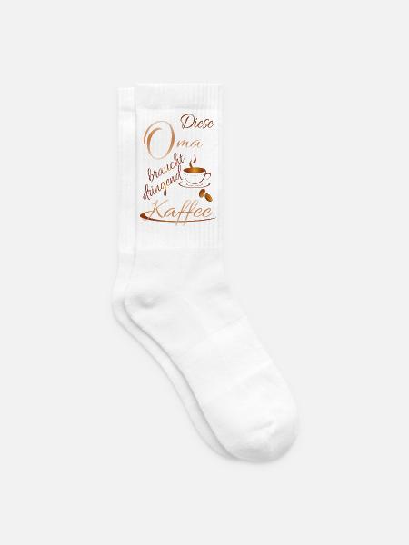 Oma braucht dringend Kaffee - Tennissocken - Weiß