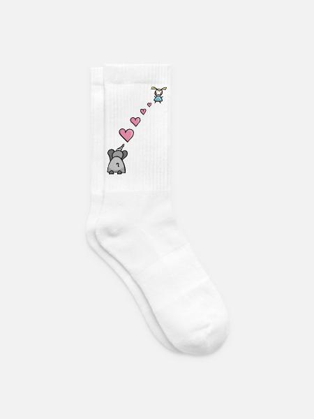 Elefant Kind mit Herz Symbol für Liebe - Tennissocken - Weiß
