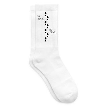 Qui m'aime me suive ! - Chaussettes de tennis - blanc - Droite