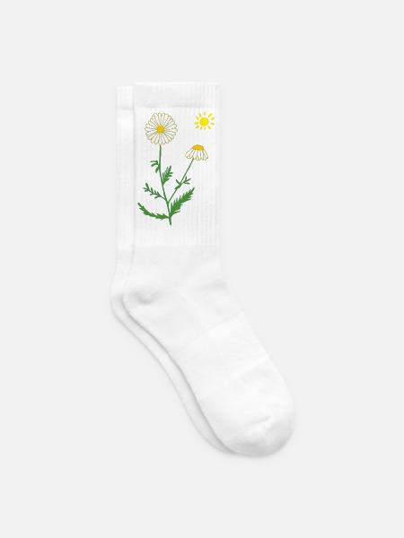 kamille mit sonne - Tennissocken - Weiß