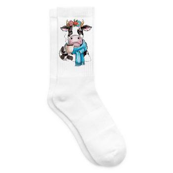 Vache café - Chaussettes de tennis - blanc - Droite