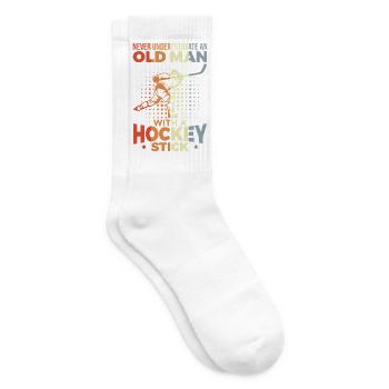 Unterschätze nie alte Eishockeyspieler - Tennissocken - Weiß - Rechts