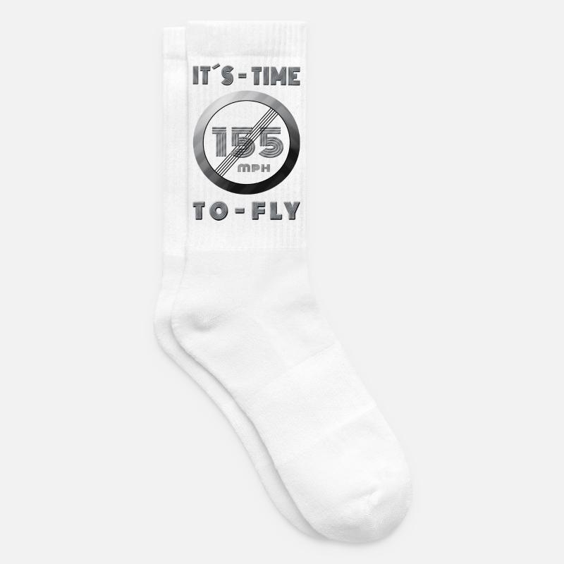 Temps de course 155 mph Design rétro - Chaussettes de tennis - blanc
