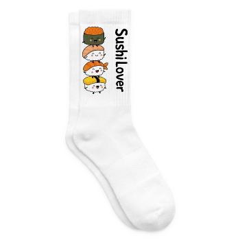 Sushi Lover – Turm der Niedlichkeit - Tennissocken - Weiß - Rechts