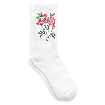 Fleur - Chaussettes de tennis - blanc - Droite