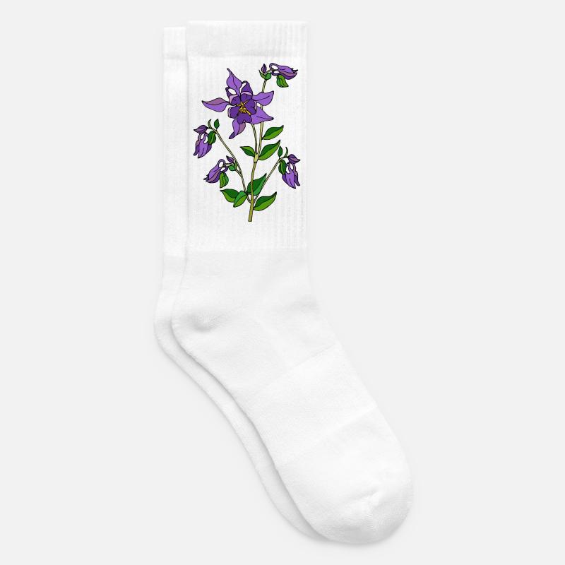 Blumen - Tennissocken - Weiß