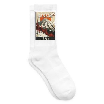 Paradis d’hiver à Niseko Japon Art de voyage vintage - Chaussettes de tennis - blanc - Droite