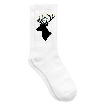 Deer Head Butterfly Multicolored - Tennis socks - white - Right