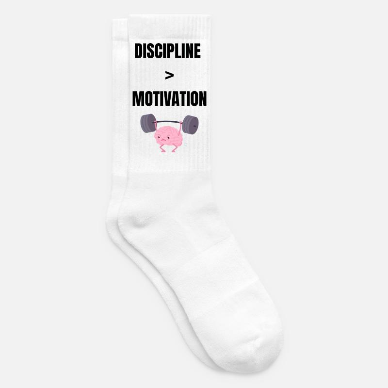 Discipline over motivation - Tennis socks - white
