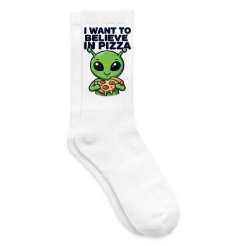 I Want To Believe In Pizza Alien - Tennissocken - Weiß - Rechts