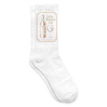 Wein Lecker Weinchen Club Weinliebhaber Rotwein - Tennissocken - Weiß - Rechts