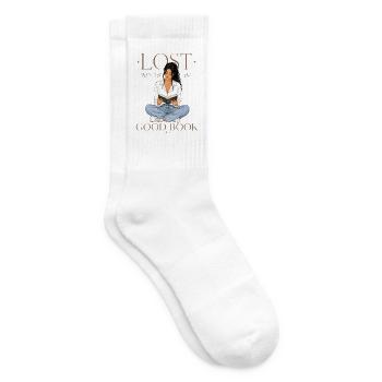 Books Book Love Reading - Tennis socks - white - Right