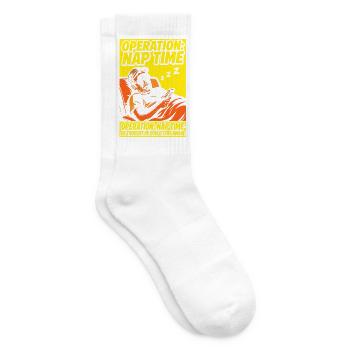 Operation Naptime – Lustiger Schlaf-Fan - Tennissocken - Weiß - Rechts