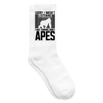 Affe Spruch Silhouette - Tennissocken - Weiß - Rechts