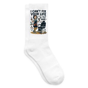 Ich kann dein Leben nicht reparieren, aber ich kann deine Haare reparieren - Tennissocken - Weiß - Rechts