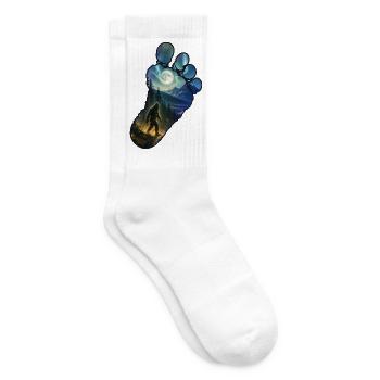 Bigfoot Footprint – Sasquatch Outdoor-Wanderung - Tennissocken - Weiß - Rechts