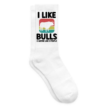 Stier Spruch Retro-Look - Tennissocken - Weiß - Rechts