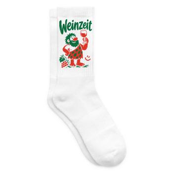 Weinzeit Weinliebhaber Rotwein Weinglas - Tennissocken - Weiß - Rechts