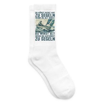 Segeln Segler Segelboot Skipper Lustiger Spruch - Tennissocken - Weiß - Rechts