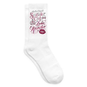 Wein Lecker Weinchen Weinliebhaber - Tennissocken - Weiß - Rechts