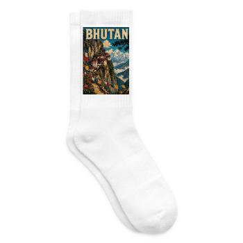 Entdecken Sie die Berglandschaften Bhutans - Tennissocken - Weiß - Rechts
