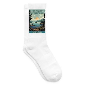 Entdecken Sie den Isle Royale Nationalpark in Michigan - Tennissocken - Weiß - Rechts