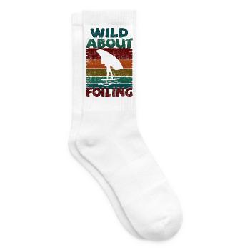 Wild about Foiling - retro sunset - Tennissocken - Weiß - Rechts